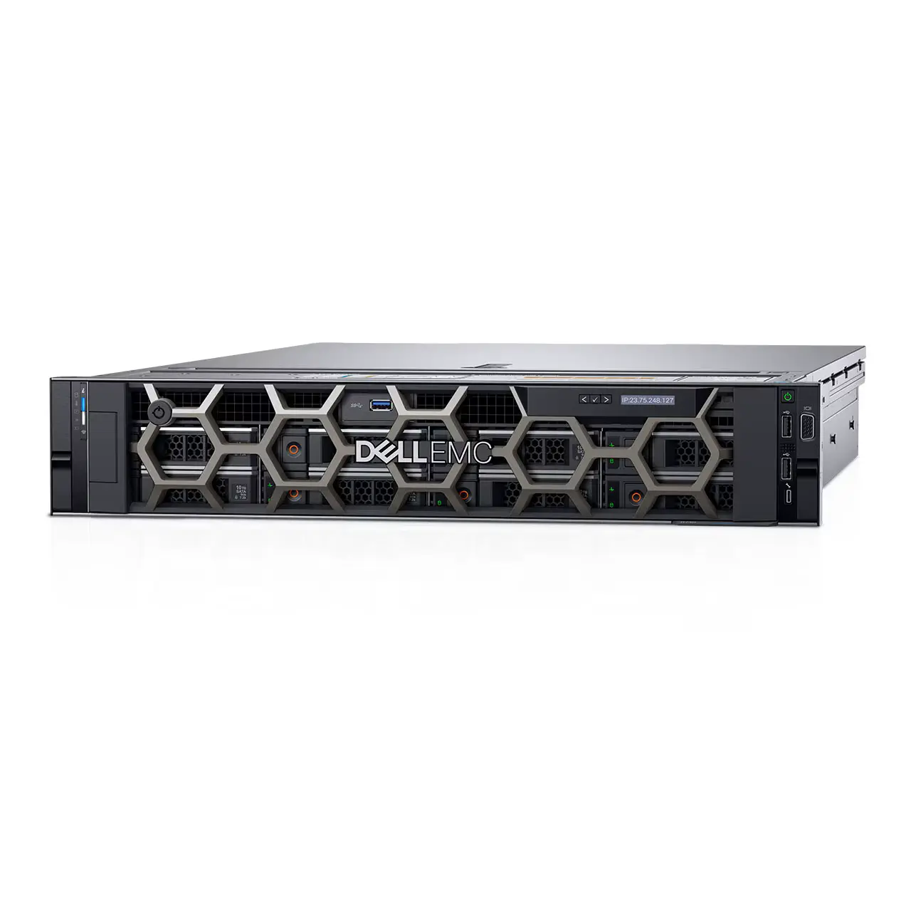 Servidor rack Dell PowerEdge R740 visto desde el frente